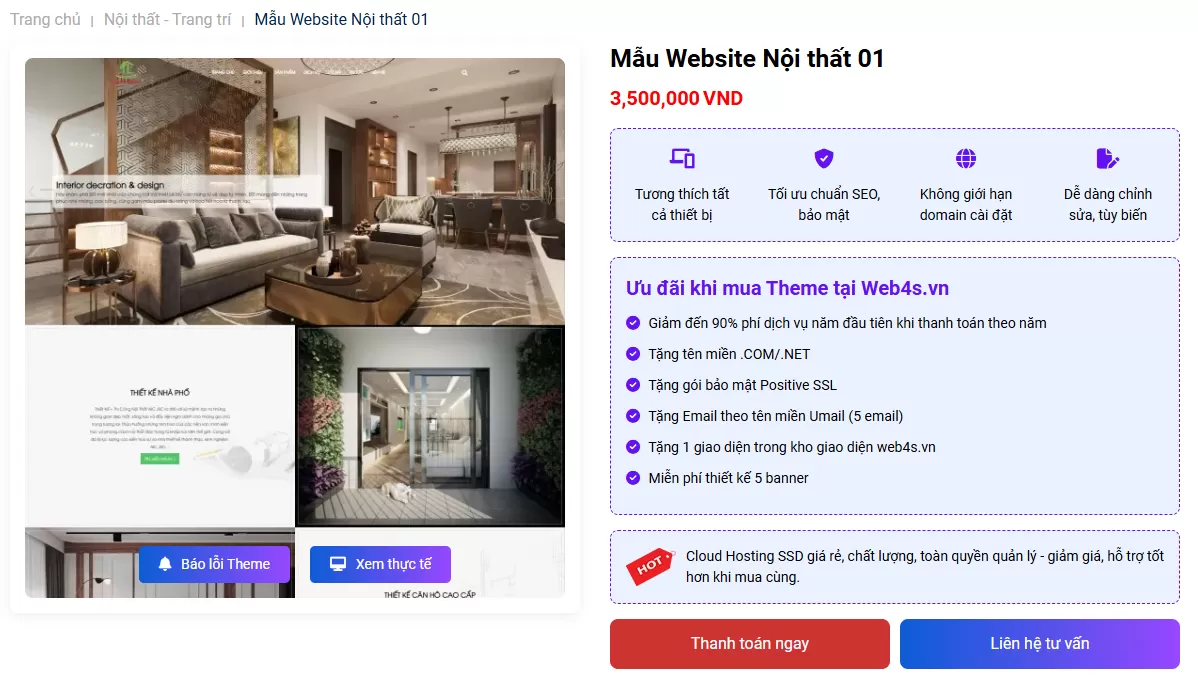 Thiết kế website nội thất